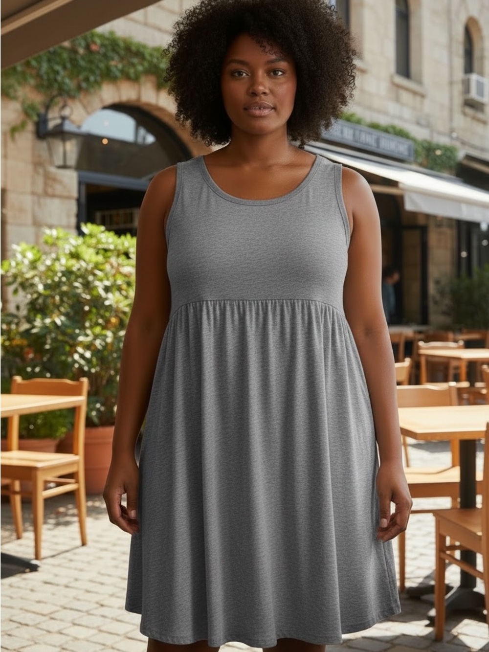 Maurices Heather Gray Sleeveless Swing Dress